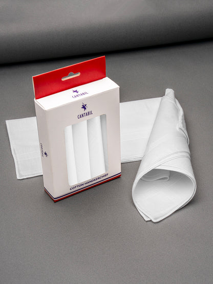 Men's White Solid 100% Cotton Handkerchief ( Pack of 5 )