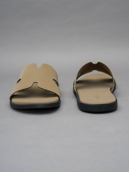 Men's Brown Solid Casual Slipper
