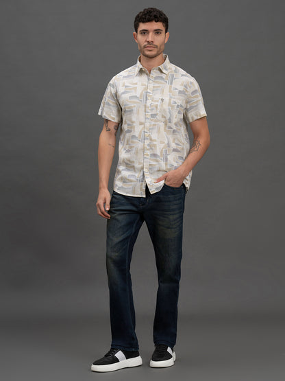 Men's Multi Slim Fit Printed Half Sleeve Casual Shirt