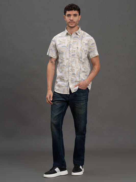 Men's Multi Slim Fit Printed Half Sleeve Casual Shirt