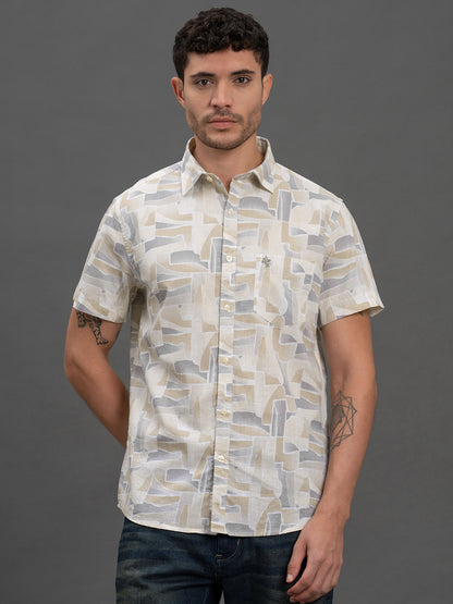 Men's Multi Slim Fit Printed Half Sleeve Casual Shirt