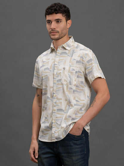 Men's Multi Slim Fit Printed Half Sleeve Casual Shirt