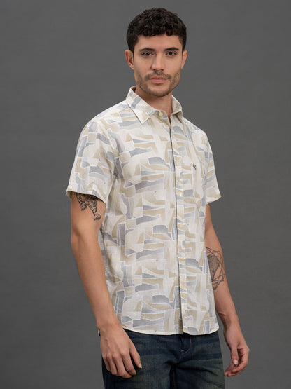 Men's Multi Slim Fit Printed Half Sleeve Casual Shirt