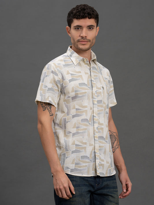 Men's Multi Slim Fit Printed Half Sleeve Casual Shirt