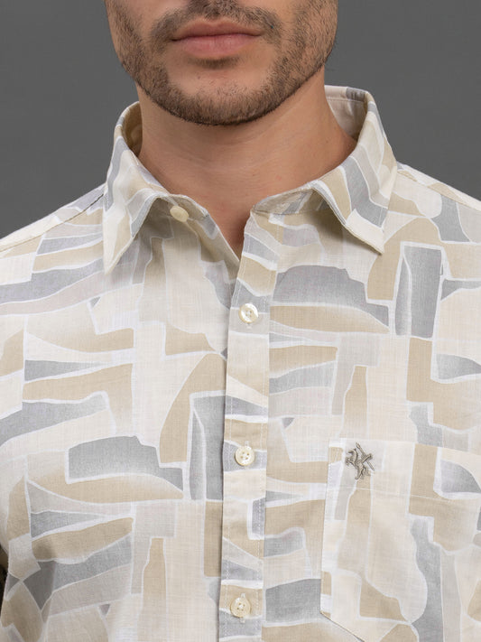 Men's Multi Slim Fit Printed Half Sleeve Casual Shirt