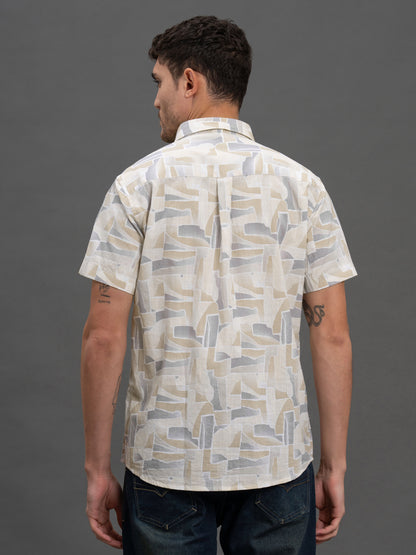 Men's Multi Slim Fit Printed Half Sleeve Casual Shirt
