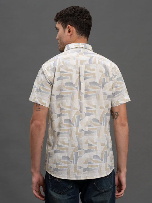 Men's Multi Slim Fit Printed Half Sleeve Casual Shirt