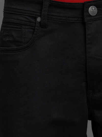 Men's Black Slim Fit Casual Denim Jeans