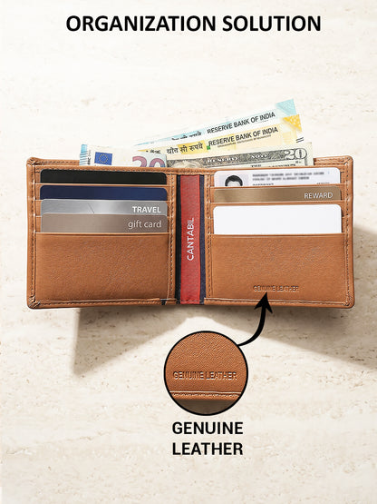 Men Tan Bifold Wallet