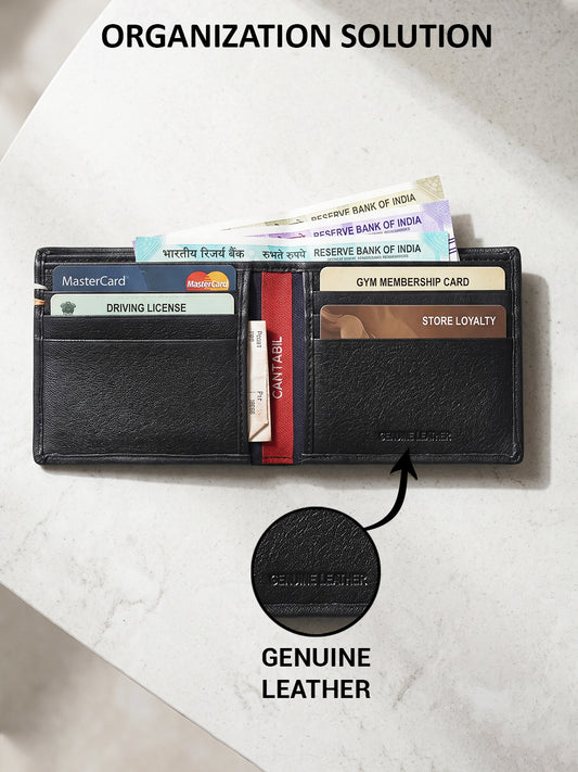 Men Black Bifold Wallet