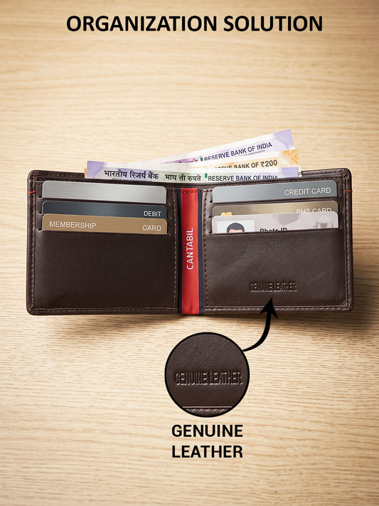 Men Brown Bifold Wallet