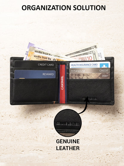 Men Black Bifold Wallet