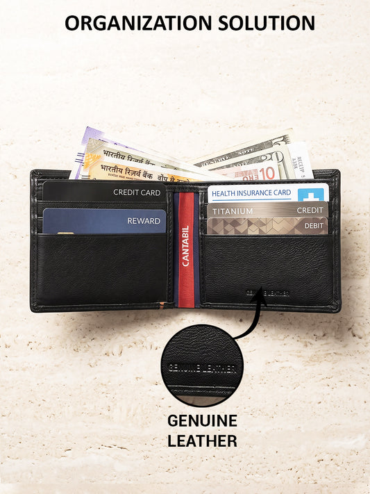 Men Black Bifold Wallet