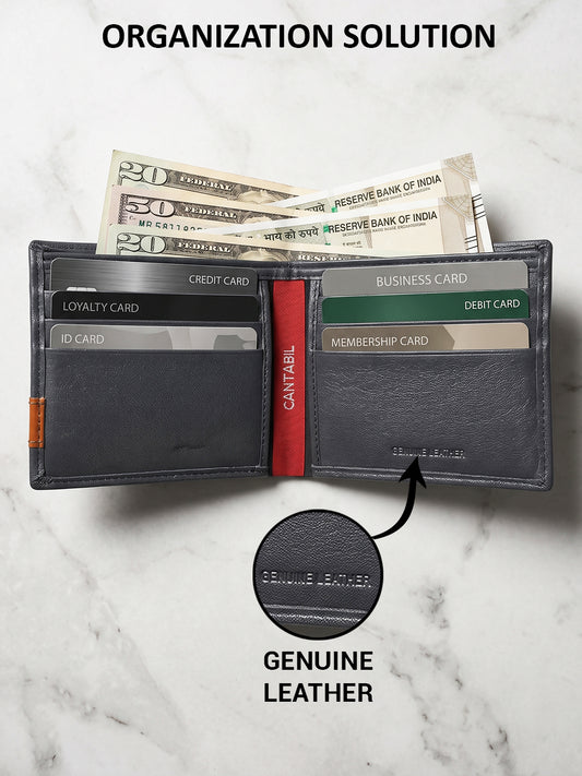 Men Blue Bifold Wallet