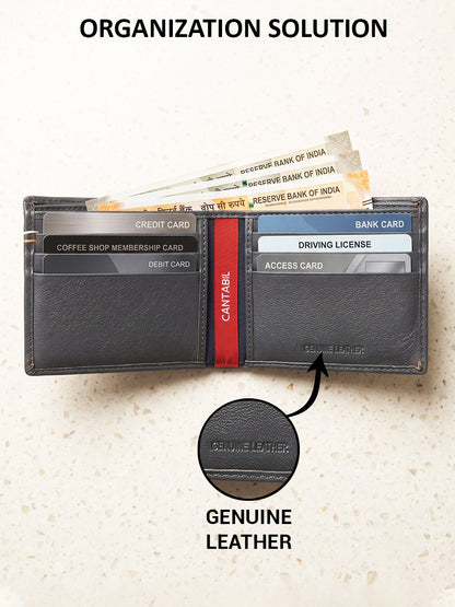 Men Navy Blue Bifold Wallet