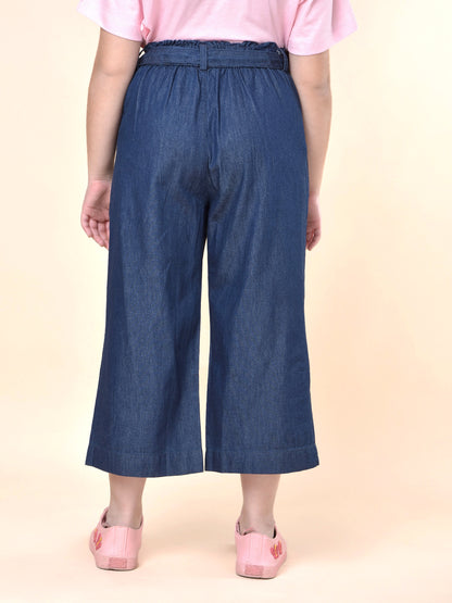 Casual Culottes for Girls | Breathable & Soft with Color Fastness Regular Fit Cotton Fabric Full Elasticated Closure Solid Pattern