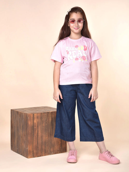 Casual Culottes for Girls | Breathable & Soft with Color Fastness Regular Fit Cotton Fabric Full Elasticated Closure Solid Pattern
