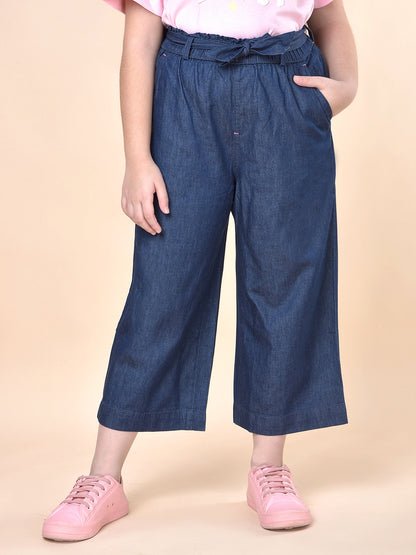 Casual Culottes for Girls | Breathable & Soft with Color Fastness Regular Fit Cotton Fabric Full Elasticated Closure Solid Pattern