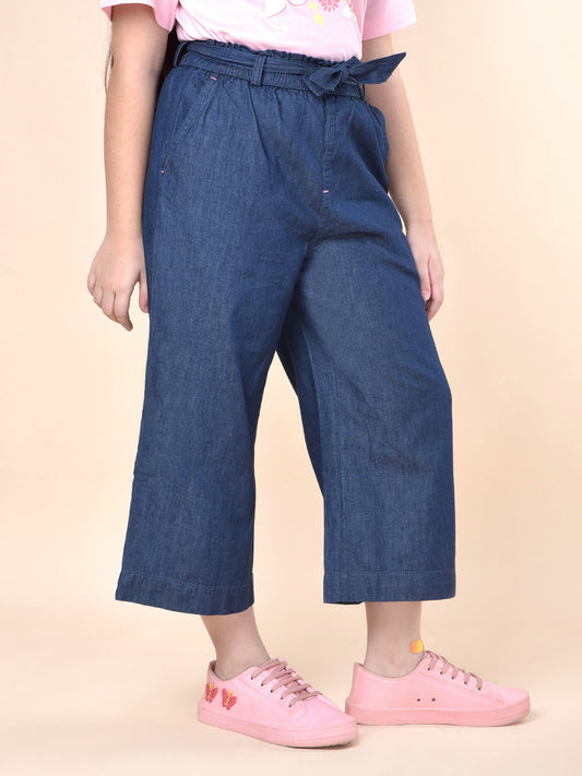 Casual Culottes for Girls | Breathable & Soft with Color Fastness Regular Fit Cotton Fabric Full Elasticated Closure Solid Pattern