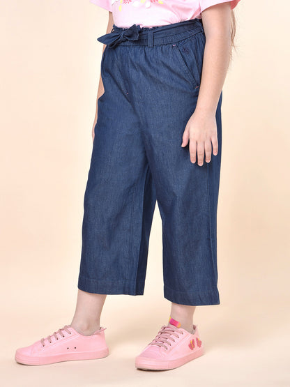 Casual Culottes for Girls | Breathable & Soft with Color Fastness Regular Fit Cotton Fabric Full Elasticated Closure Solid Pattern