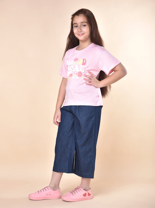 Casual Culottes for Girls | Breathable & Soft with Color Fastness Regular Fit Cotton Fabric Full Elasticated Closure Solid Pattern