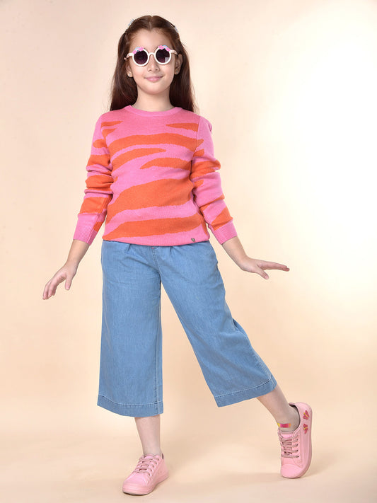 Casual Culottes for Girls | Breathable & Soft with Color Fastness Regular Fit Cotton Fabric Full Elasticated Closure Solid Pattern