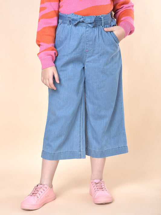 Casual Culottes for Girls | Breathable & Soft with Color Fastness Regular Fit Cotton Fabric Full Elasticated Closure Solid Pattern