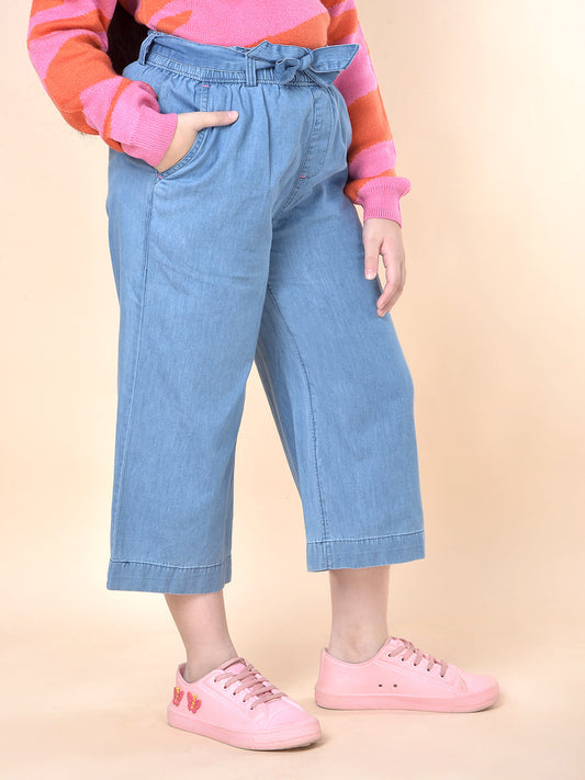 Casual Culottes for Girls | Breathable & Soft with Color Fastness Regular Fit Cotton Fabric Full Elasticated Closure Solid Pattern