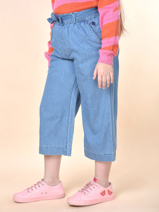 Casual Culottes for Girls | Breathable & Soft with Color Fastness Regular Fit Cotton Fabric Full Elasticated Closure Solid Pattern