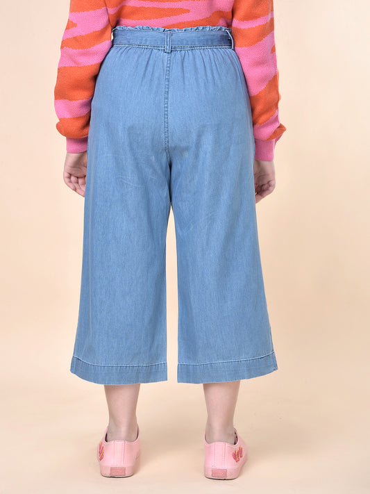 Casual Culottes for Girls | Breathable & Soft with Color Fastness Regular Fit Cotton Fabric Full Elasticated Closure Solid Pattern