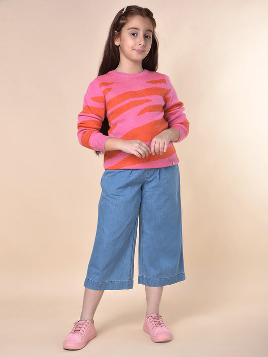 Casual Culottes for Girls | Breathable & Soft with Color Fastness Regular Fit Cotton Fabric Full Elasticated Closure Solid Pattern