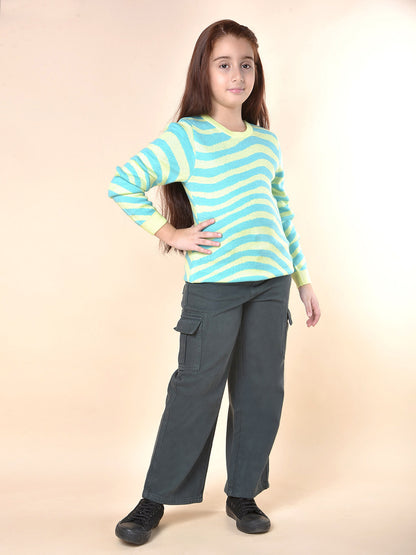 Casual Cargo for Girls | Breathable & Soft with Color Fastness Regular Fit Cotton Fabric Button Closure Solid Pattern