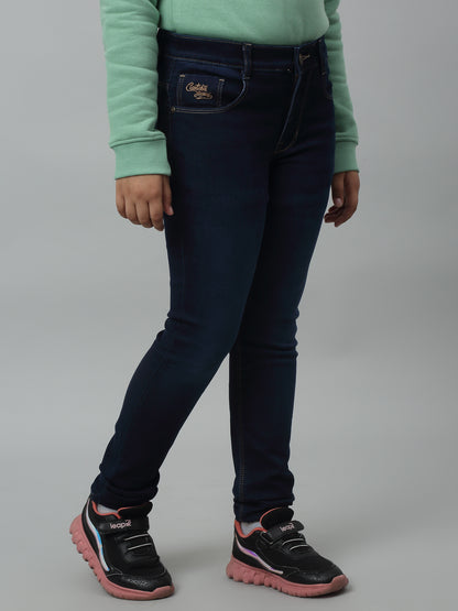 Girls Dark Blue Stretchable Denim Jeans