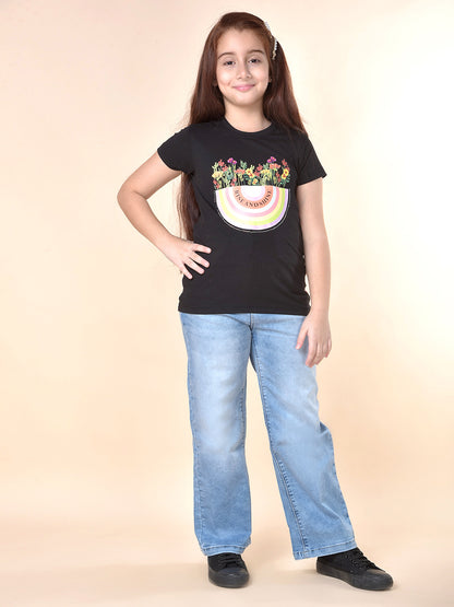 Casual Denim for Girls | Breathable & Soft with Color Fastness Regular Fit Cotton Blend Fabric Button Closure Solid Pattern