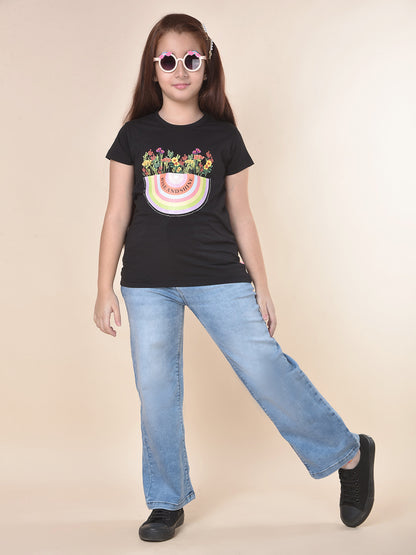 Casual Denim for Girls | Breathable & Soft with Color Fastness Regular Fit Cotton Blend Fabric Button Closure Solid Pattern