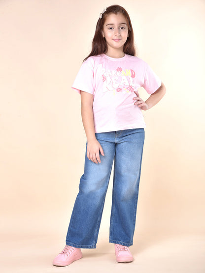 Casual Denim for Girls | Breathable & Soft with Color Fastness Regular Fit Cotton Blend Fabric Button Closure Solid Pattern