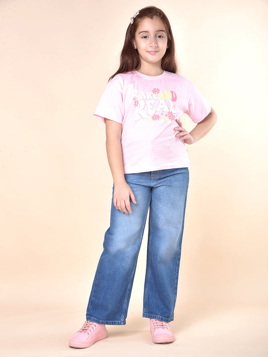 Casual Denim for Girls | Breathable & Soft with Color Fastness Regular Fit Cotton Blend Fabric Button Closure Solid Pattern