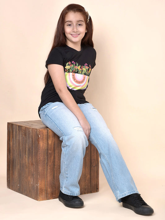 Casual Denim for Girls | Breathable & Soft with Color Fastness Regular Fit Cotton Fabric Button Closure Solid Pattern