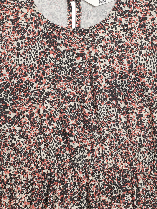 Cantabil Girls Off White Printed Dress (7136096977035)