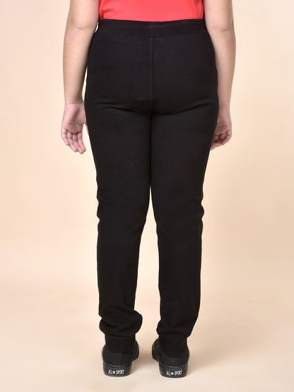 Casual Jogger for Girls | Breathable & Soft with Color Fastness Regular Fit Cotton Blend Fabric Drawstring Closure Solid Pattern