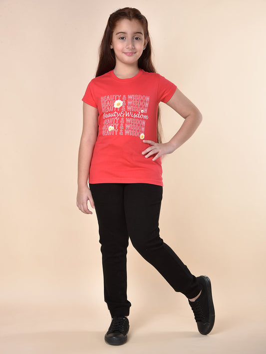 Casual Jogger for Girls | Breathable & Soft with Color Fastness Regular Fit Cotton Blend Fabric Drawstring Closure Solid Pattern