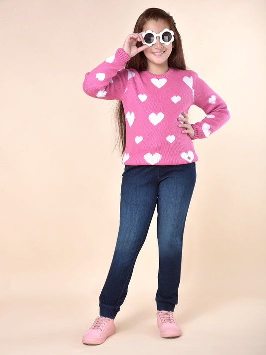 Casual Jogger for Girls | Breathable & Soft with Color Fastness Regular Fit Cotton Blend Fabric Drawstring Closure Solid Pattern