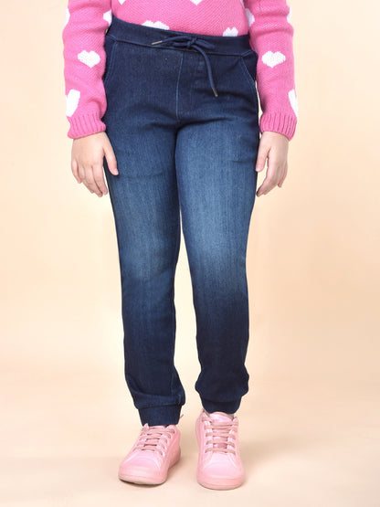 Casual Jogger for Girls | Breathable & Soft with Color Fastness Regular Fit Cotton Blend Fabric Drawstring Closure Solid Pattern