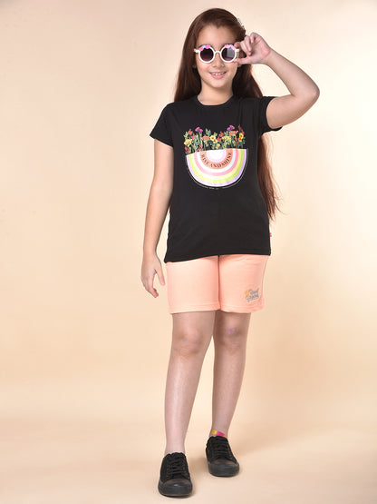 Casual Short for Girls | Breathable & Soft with Color Fastness Regular Fit Poly Cotton Fabric Elasticated Closure Soldi Pattern