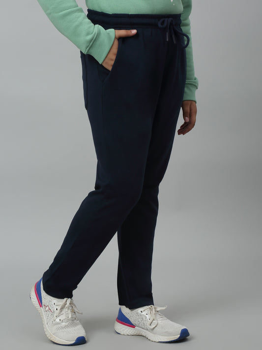 Girls Casual Navy Blue Track Pants