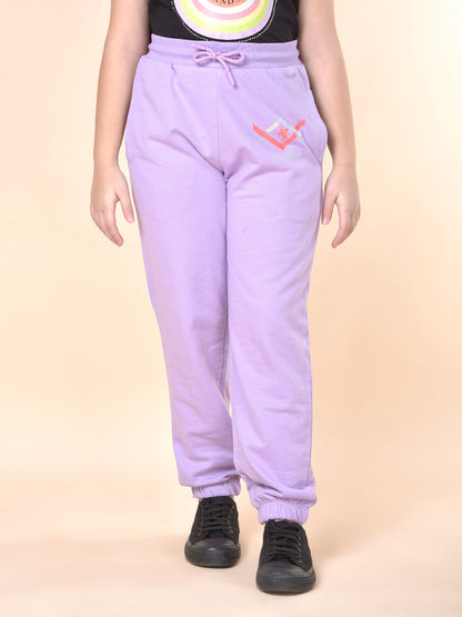 Casual Trackpant for Girls | Breathable & Soft with Color Fastness Regular Fit Poly Cotton Fabric Solid Pattern Drawstring Closure