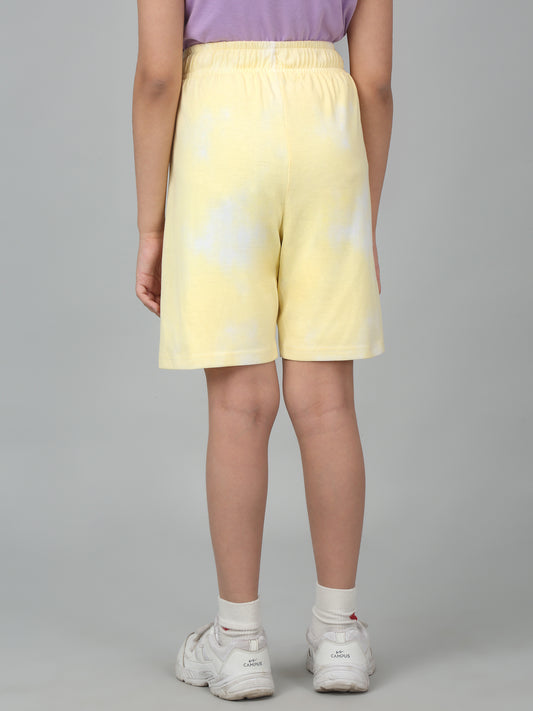 Girls Yellow Solid Short