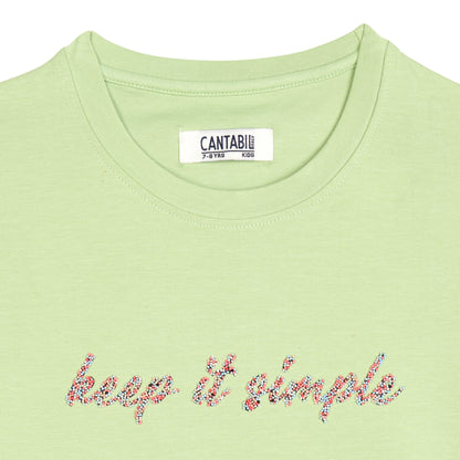 Cantabil Girls Light Green T-Shirt (7134108811403)