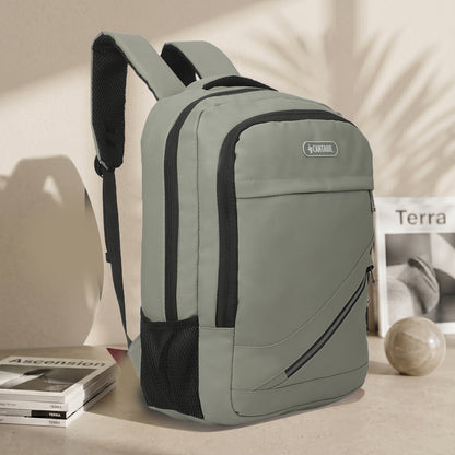 Cantabil 14 Litre Laptop Backpack Upto 18 inchs Laptop for School, Office, College & Travel Bag for Men and Women (Grey) | 4 Compartments, Side Pocket, Padded Shoulder Strap, Smooth-Glide Zippers
