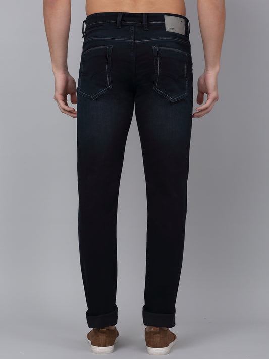 Denim Jeans for Men l Breathable & Soft with Color Fastness Ultra Narrow Fit Cotton Fabric Solid Pattern Button Closure
